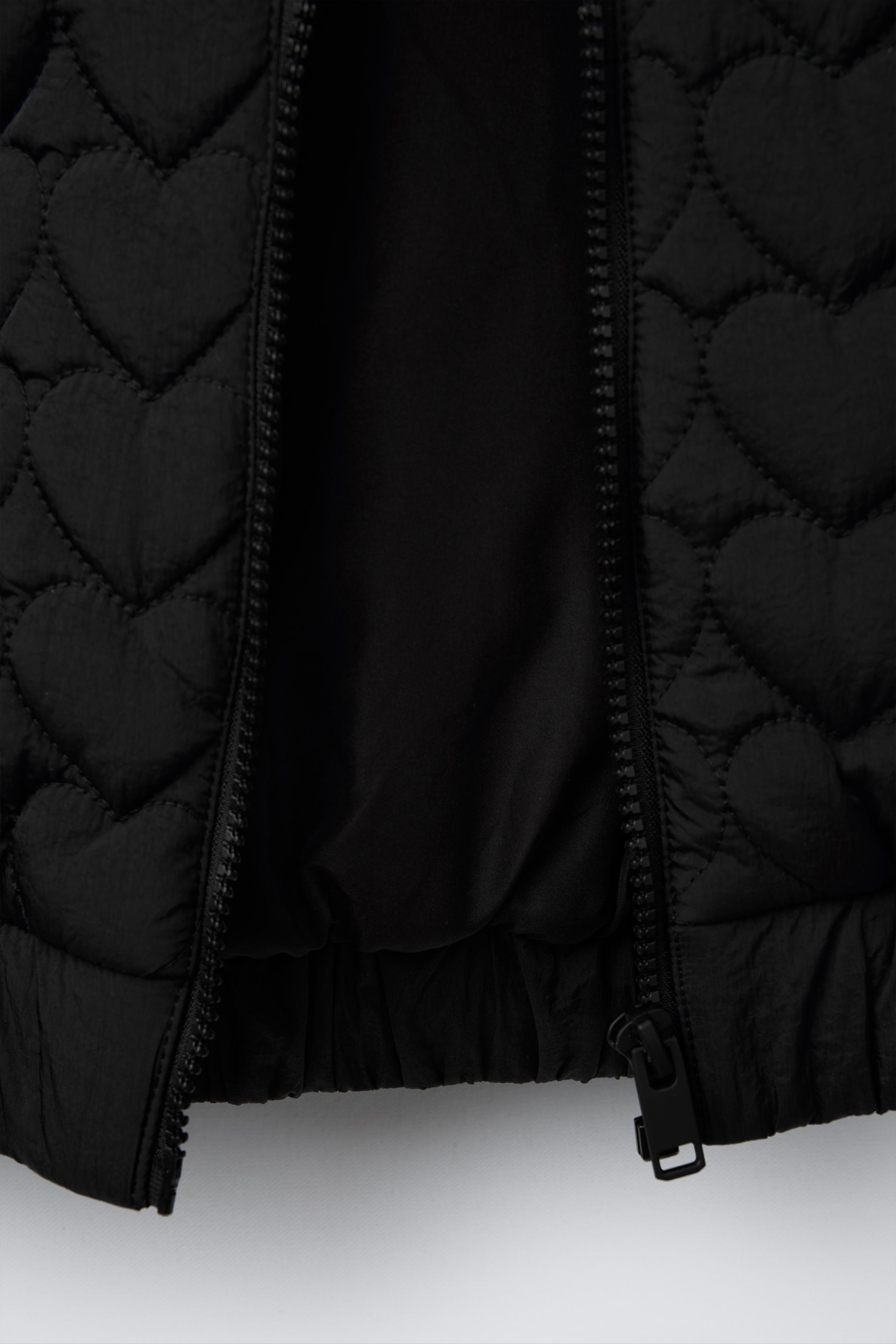 ハート キルティングボンバージャケット - ブラック | ZARA