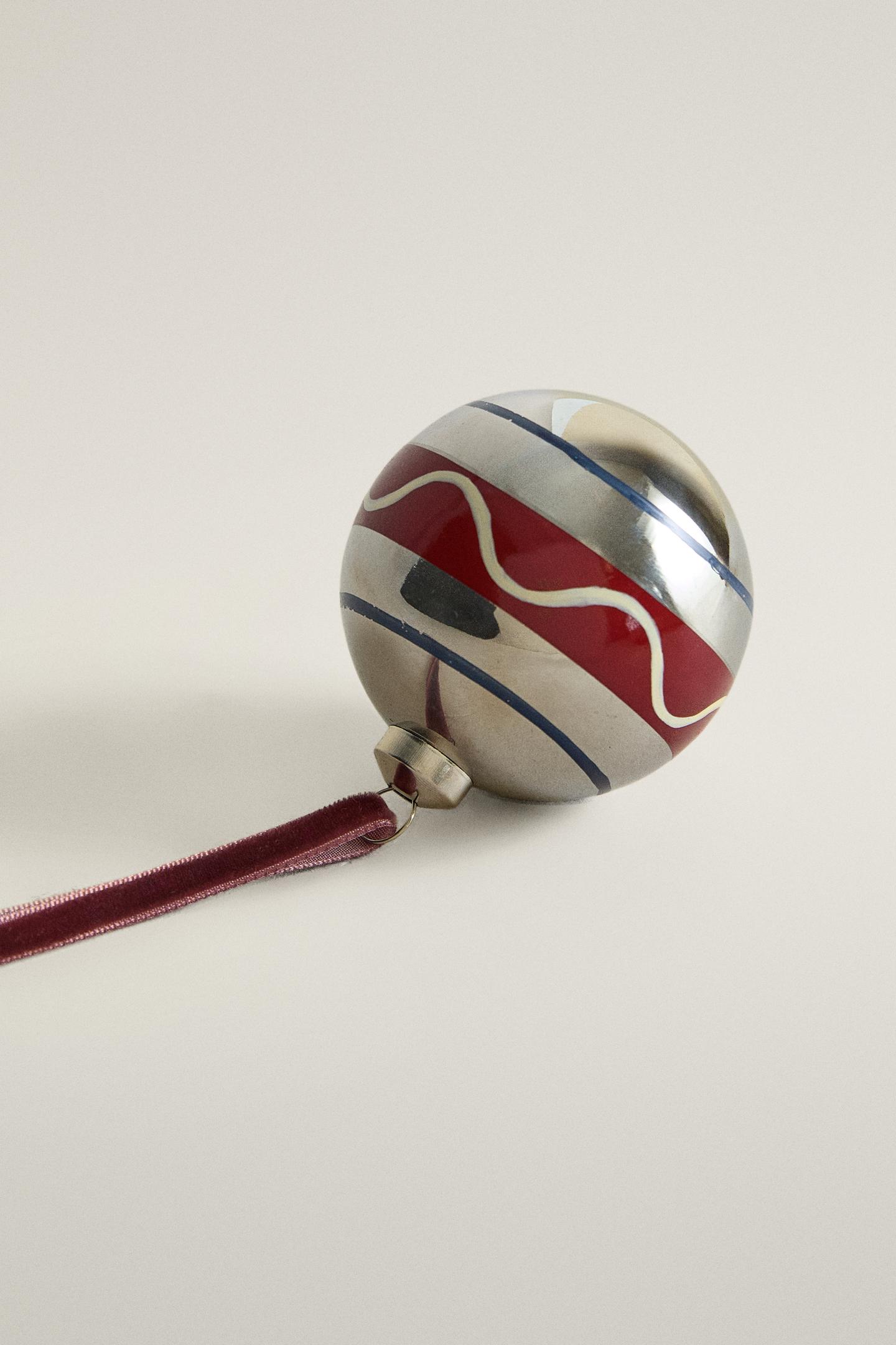 Детские ёлочные украшения Zara Striped Christmas Ball Tree Decoration — фото 4