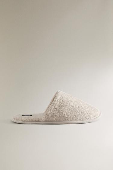 TERRY BATHROOM SLIPPERS - Sand Brown by Zara