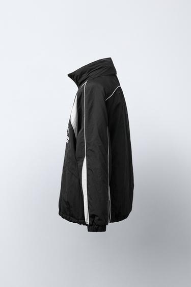 Zara UEFA CHAMPIONS LEAGUE ® WATER REPELLENT JACKET WITH HOODIE - Black