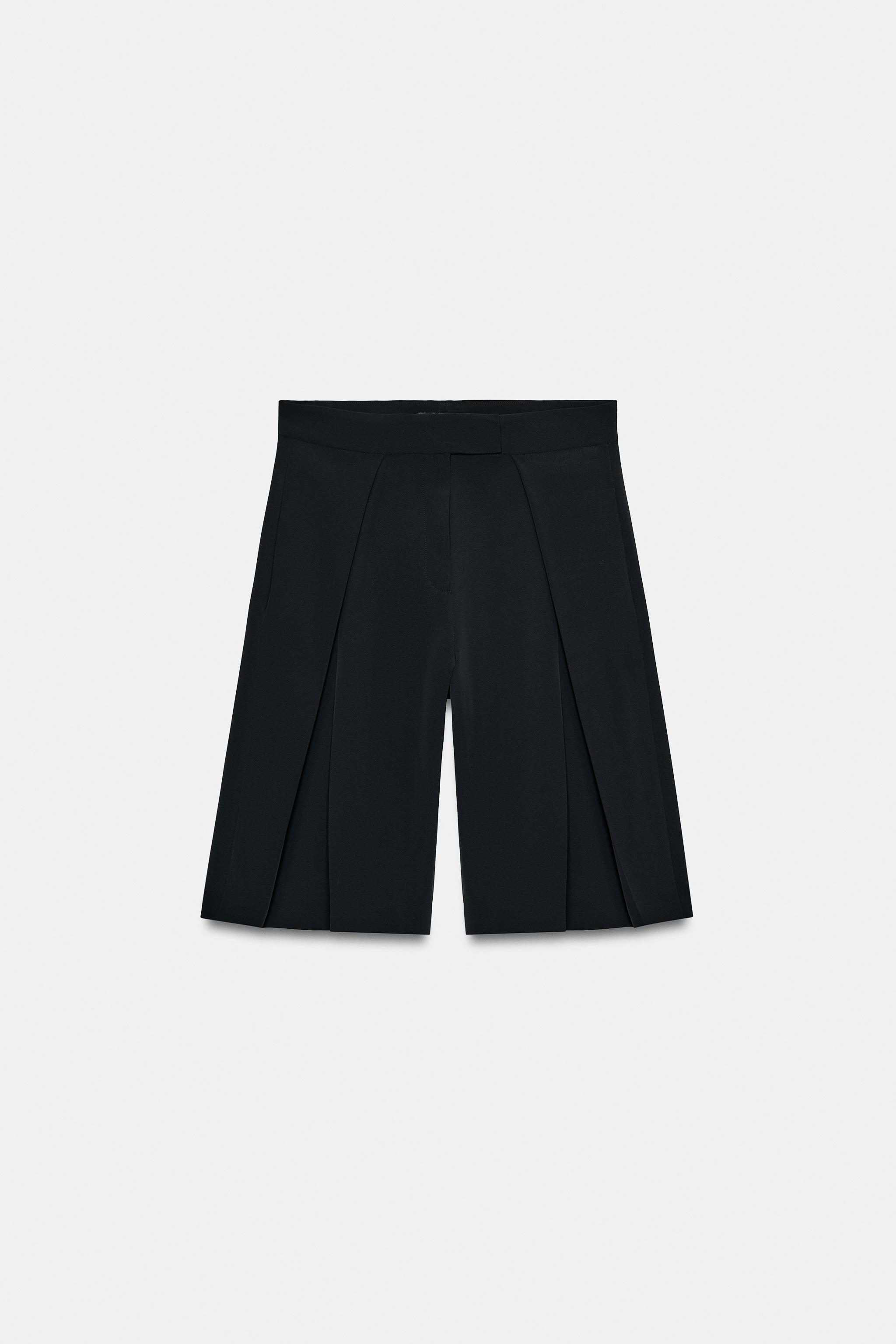 ZW COLLECTION PLEATED BERMUDA SHORTS - Black | ZARA South Africa