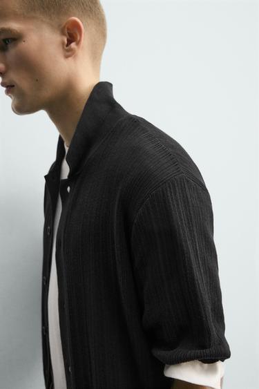 TEXTURED KNIT SHIRT - Black by Zara - Image 5