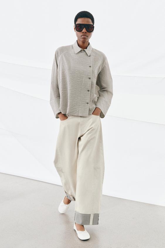 ZW COLLECTION ASYMMETRIC BUTTON-UP SHIRT