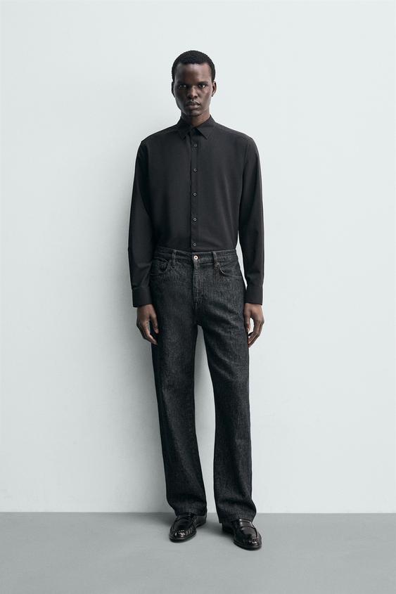 SLIM FIT SHIRT - Black by Zara - Image 0