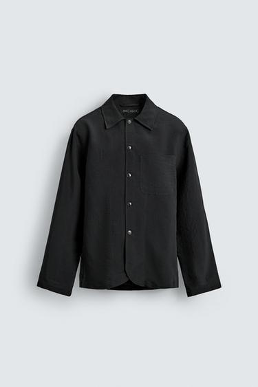 KËMISHË E DERDHUR JACQUARD ME VIJA - E zezë nga Zara