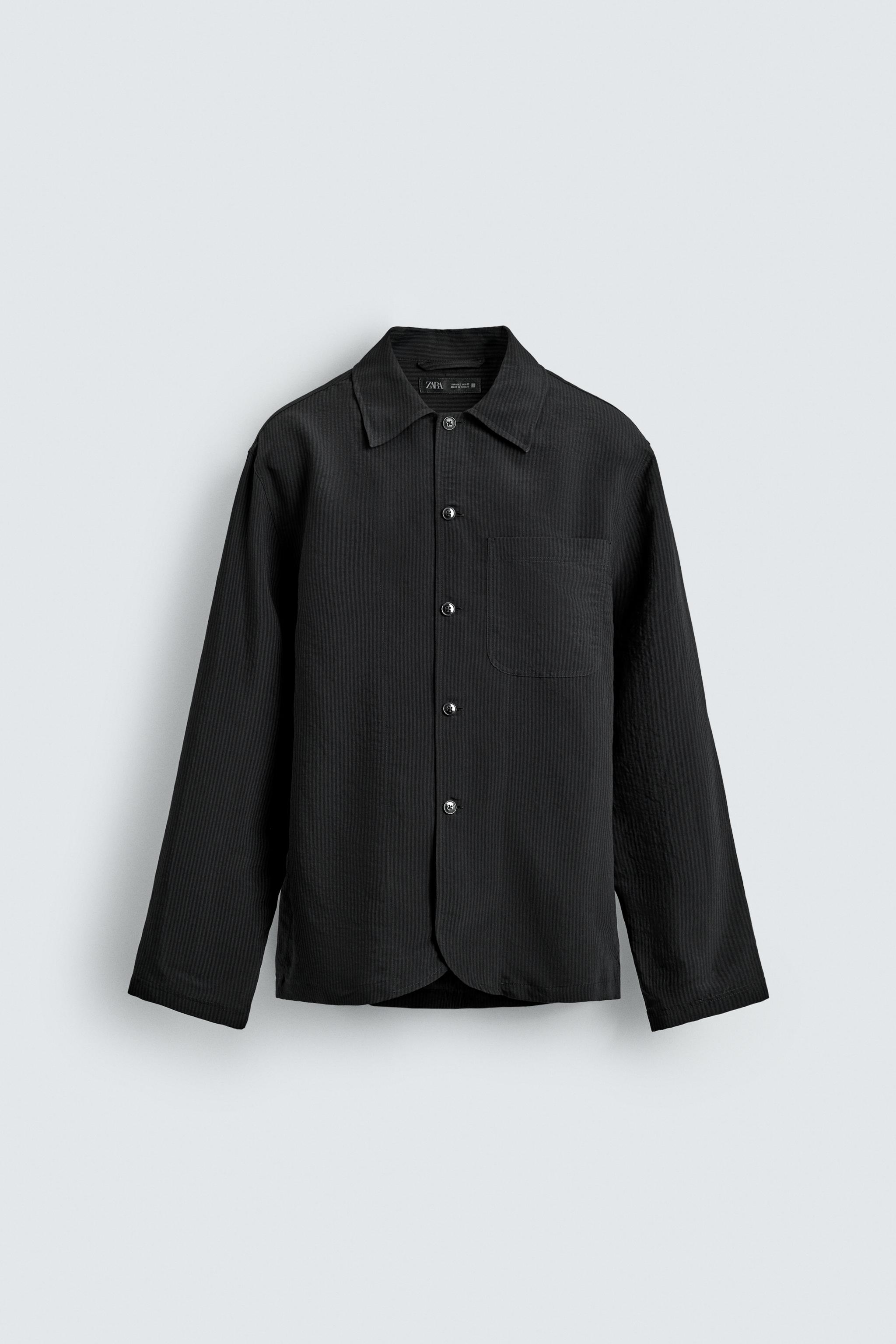SURCHEMISE FLUIDE EN JACQUARD À RAYURES
