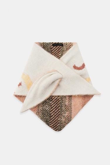 PRINTED KNITTED BANDANNA - Ecru by Zara