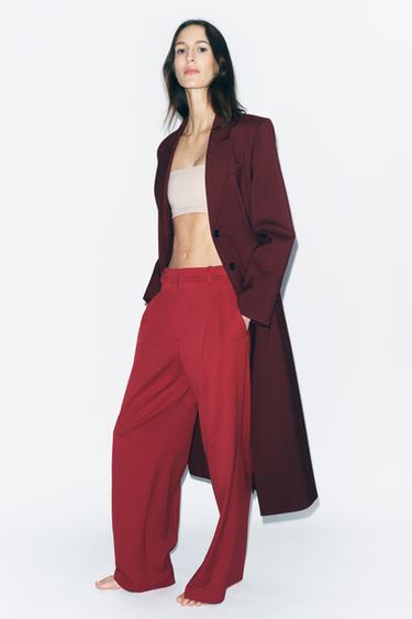 Zara PLEATED PANTS ZW COLLECTION - Red - Image 0