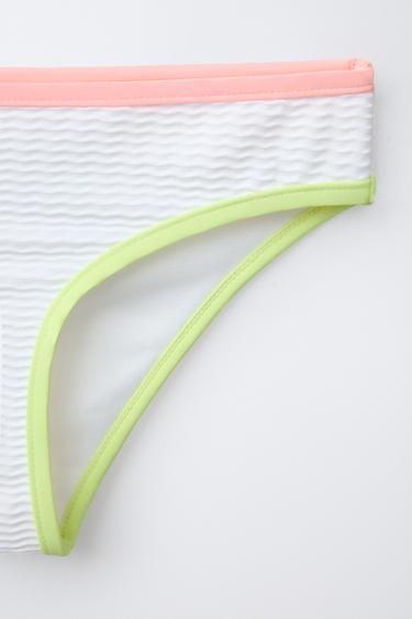 6-14 ANS/ BIKINI LISERÉS CONTRASTE - Blanc de Zara - Image 3
