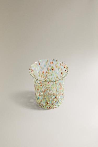 MULTICOLOURED GLASS TUMBLER - Blue green by Zara - Image 1