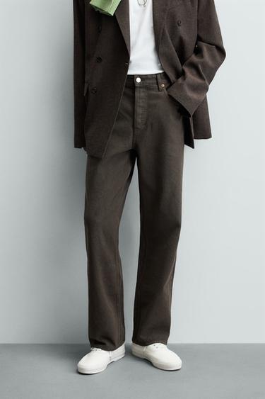 Zaras JEANS STRAIGHT FIT - Brun