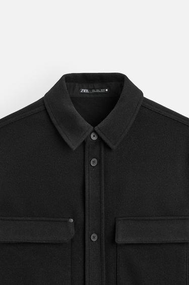 SURCHEMISE AVEC POCHES - Noir de Zara - Image 7