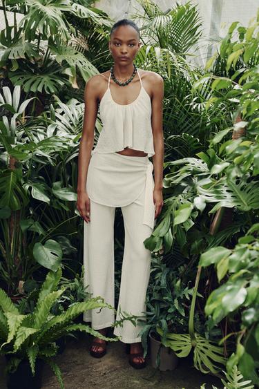 TOP À BRETELLES TRESSÉES - Écru de Zara - Image 0