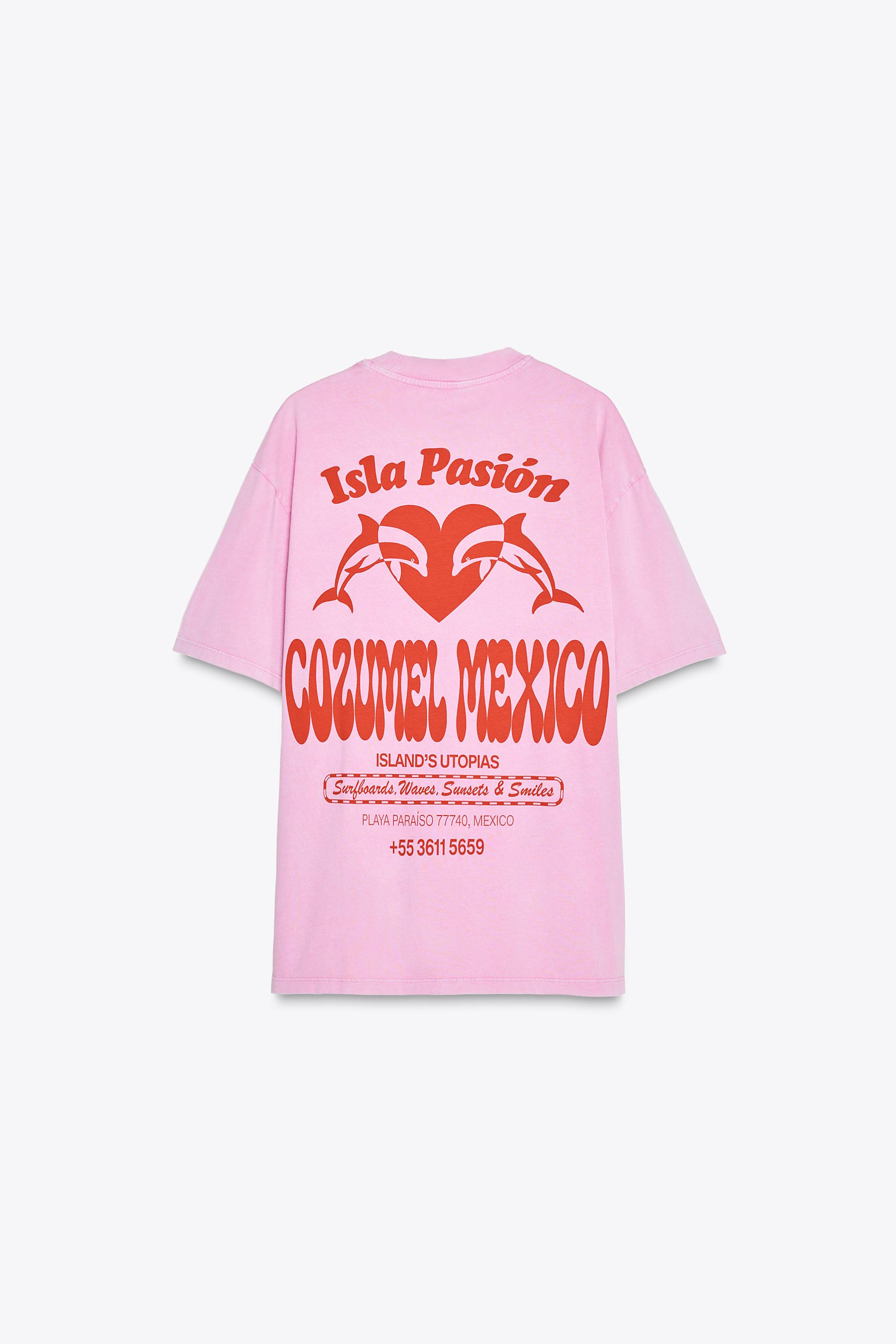 フェイドエフェクト プリント Tシャツ - ピンク | ZARA Japan / 日本
