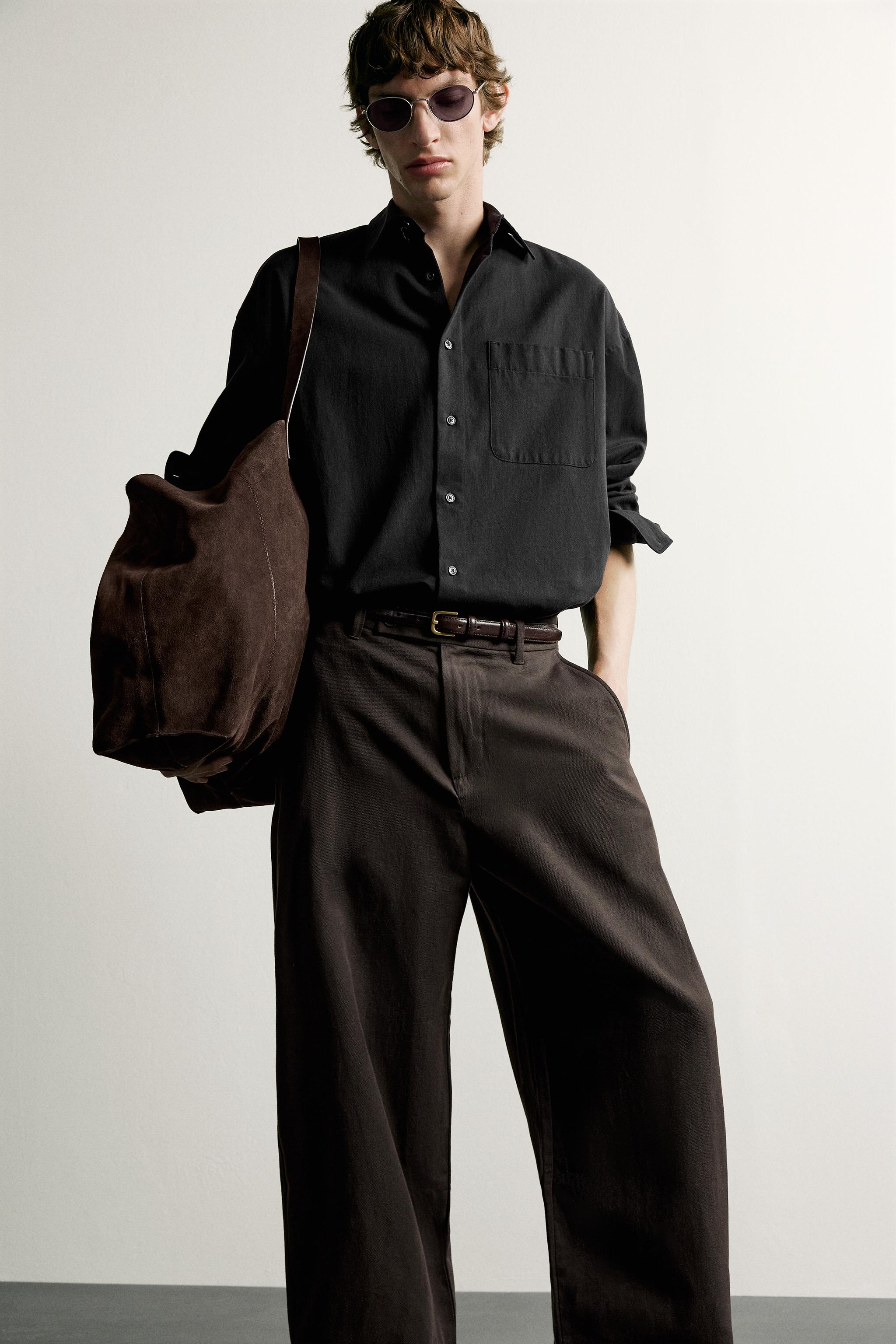 Мужские брюки Zara BARREL-FIT PANTS — фото 5
