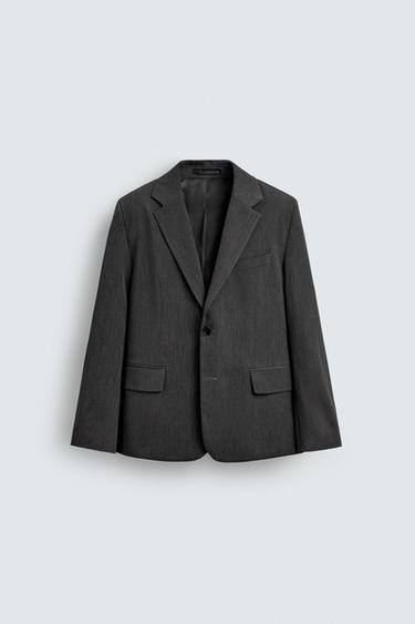 БЛЕЙЗЕР ОВЕРСАЙЗ В ПОЛОСКУ — СЕРЫЙ от Zara