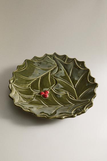 ASSIETTE À PAIN PORCELAINE HOUX NOËL - Vert de Zara - Image 1