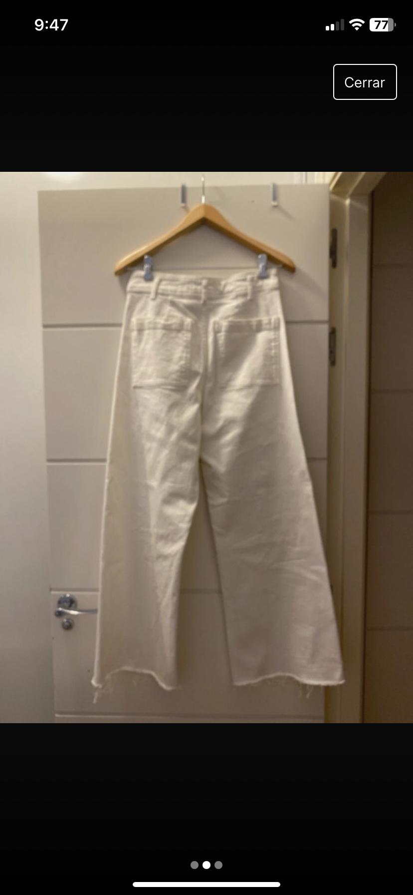 VAQUERO BLANCO ZARA TALLA38 - Image 2