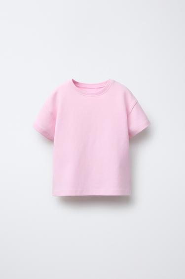 Zara BASIC INTERLOCK T-SHIRT - Pastel pink