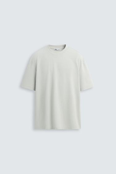 Zara BASIC REGULAR FIT T-SHIRT - Pearl gray
