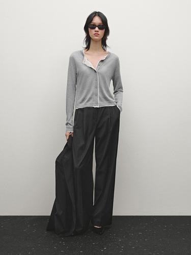 Cárdigan ligero detalle desfilados - Gris medio de Zara - Imagen 0