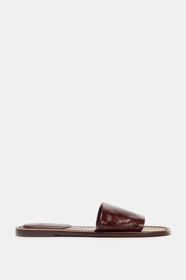 SANDALES EN CUIR SOFT - Marron foncé de Zara - Image 2