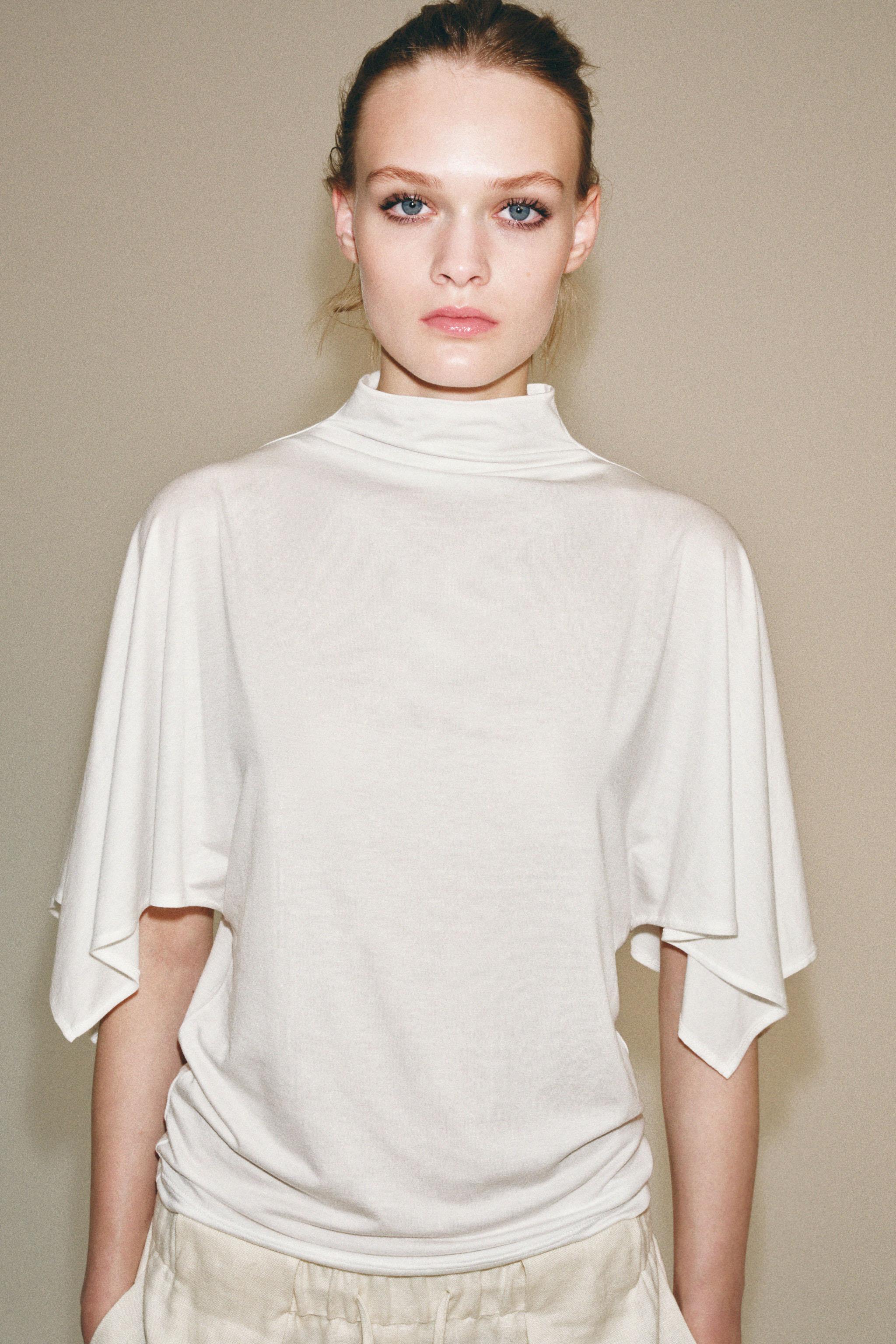Женские топы Zara HIGH COLLAR TOP — фото 3