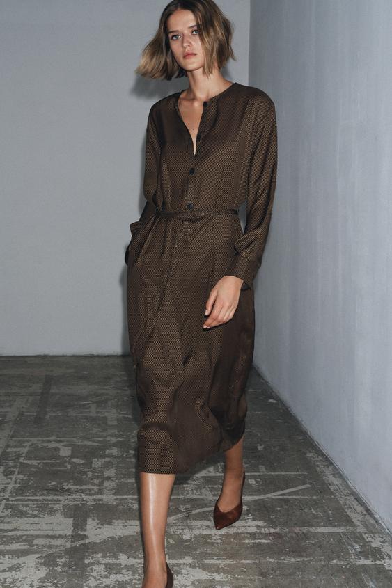 ZW COLLECTION POLKA DOT BELTED DRESS