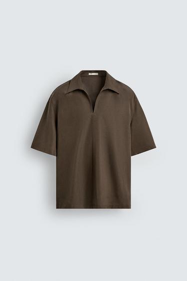 FLOWING POLO SHIRT - Khaki by Zara