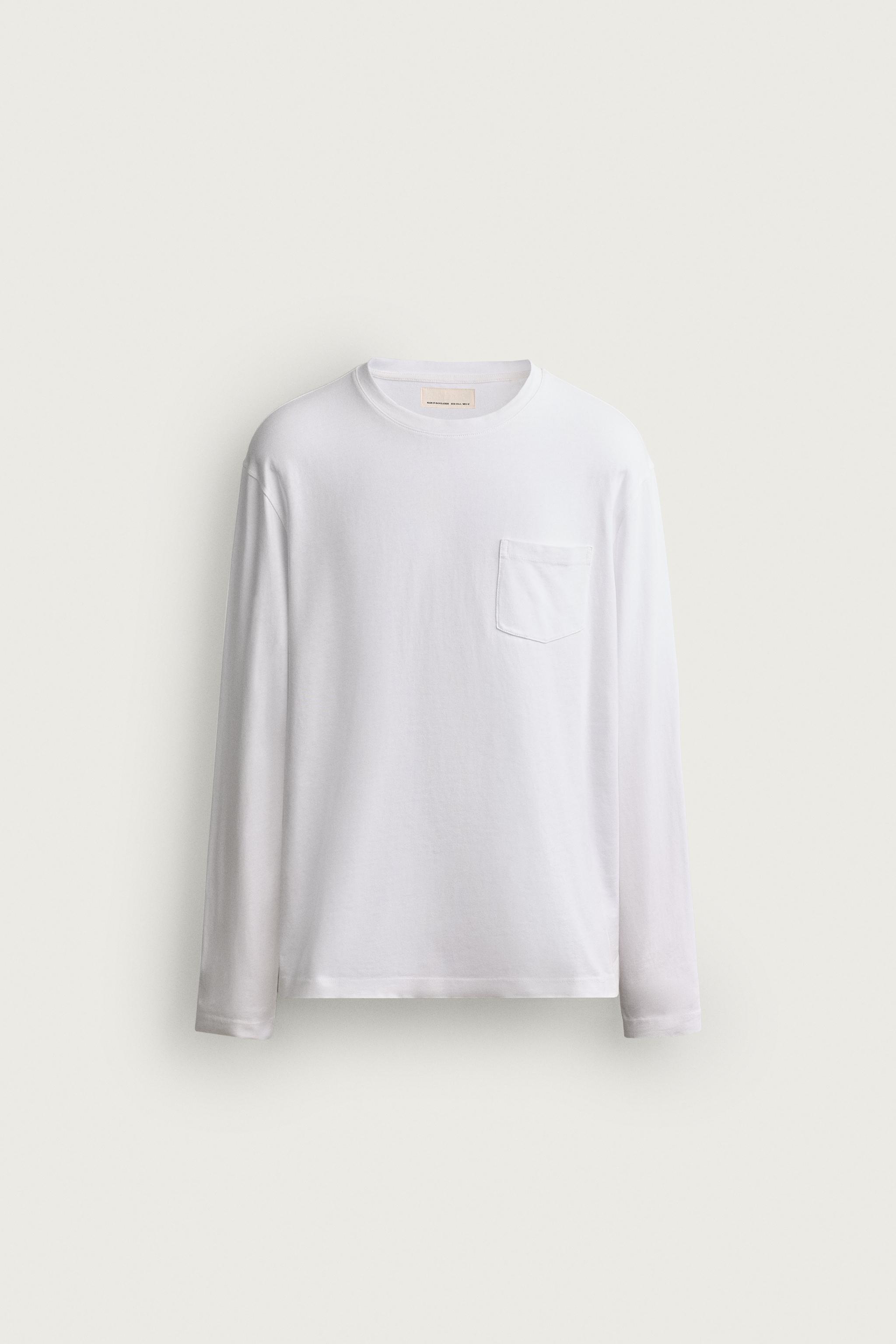 LONG SLEEVE REGULAR FIT T-SHIRT — Oyster-white