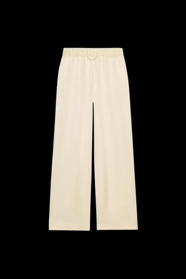 PYJAMAHOSE AUS 100 % SEIDE ZW COLLECTION - Beige von Zara