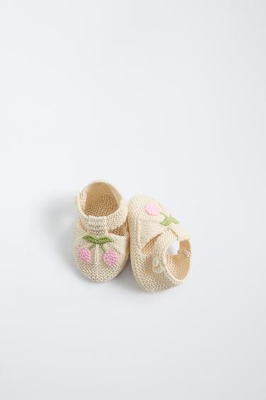 CHERRY COTTON BOOTIES - Ecru White by Zara - Image 0