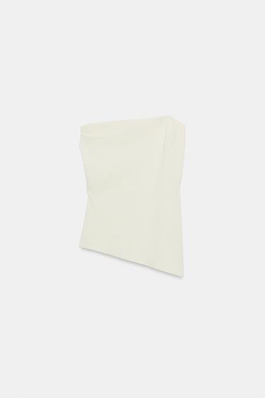 アシンメトリーニットトップスエクリュZaraのアシンメトリーニットトップス - エクリュ 