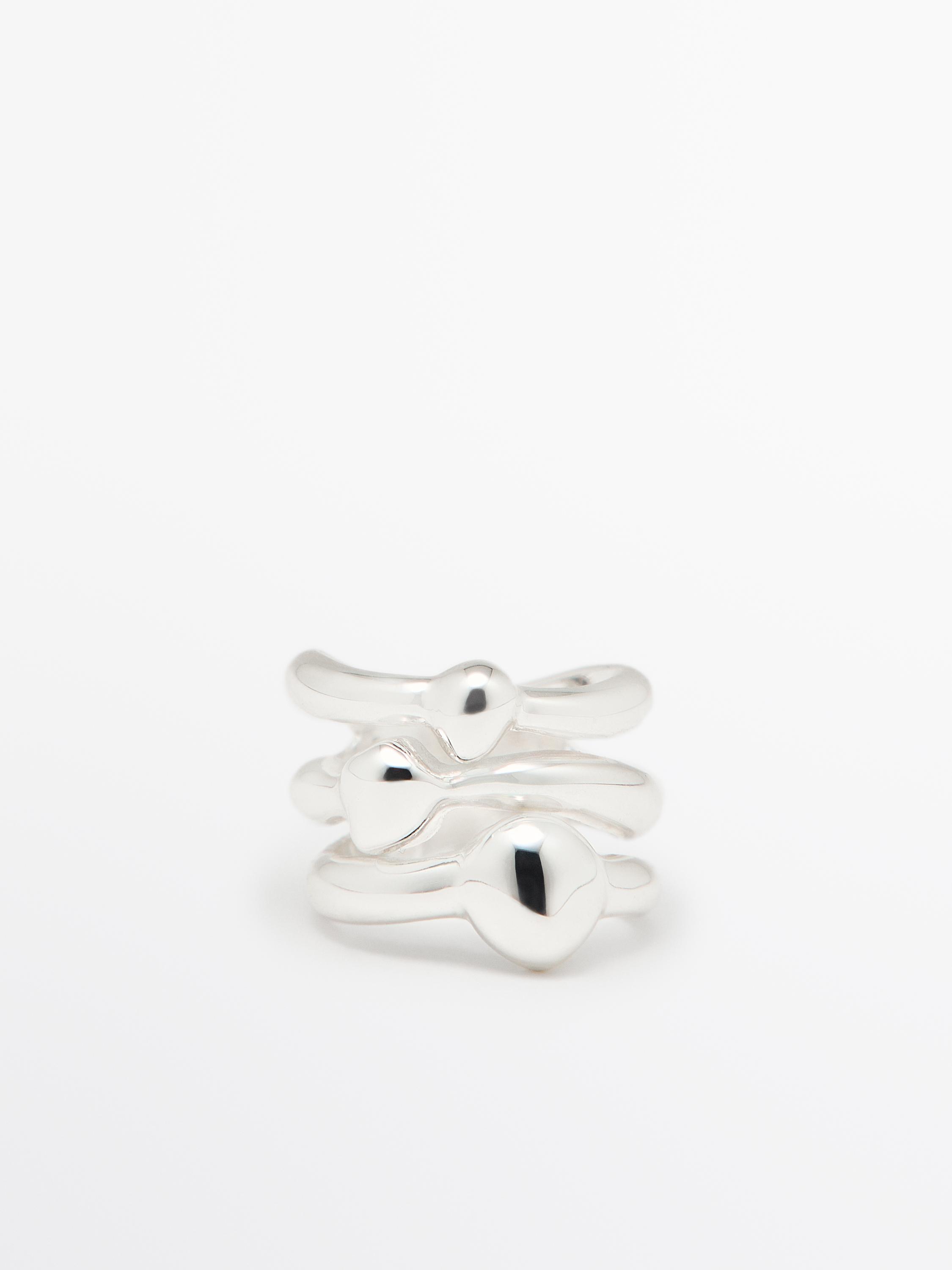 Bujukan White Sapphire Wide Beaded Ring in Sterling Silver