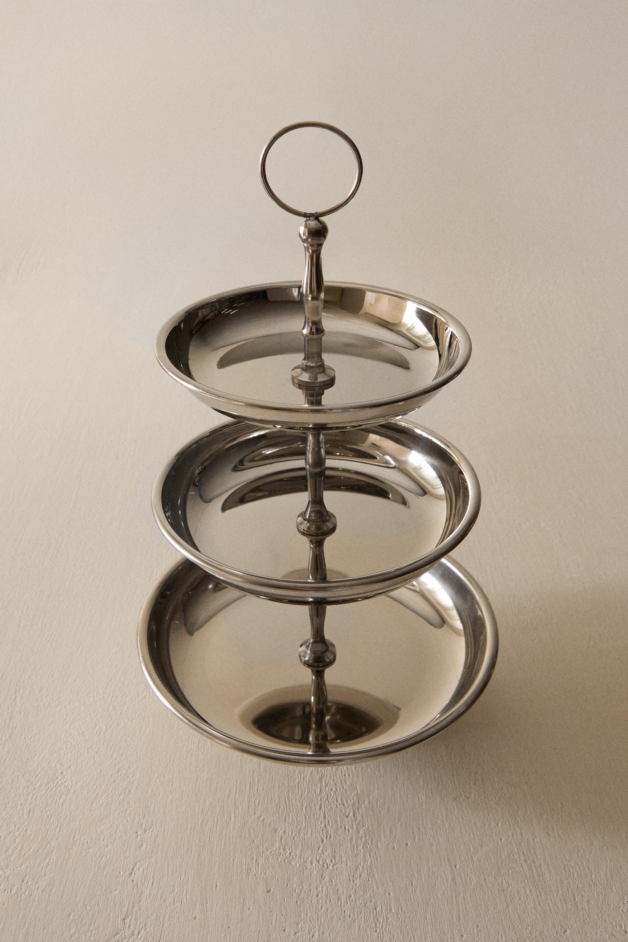 STEEL TIERED SERVING DISH — Steel