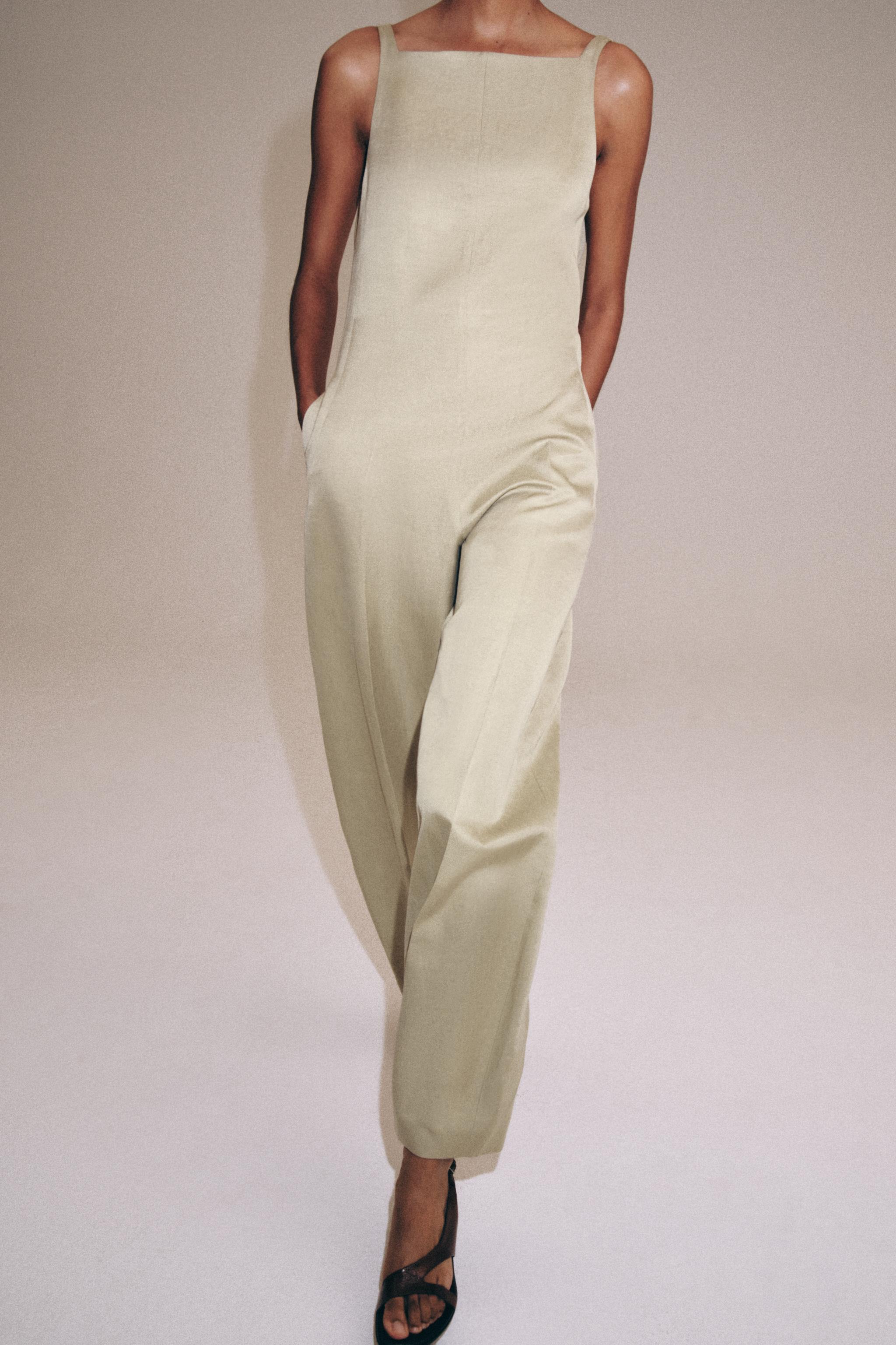 ZW COLLECTION JUMPSUIT WITH OPEN BACK — Beige