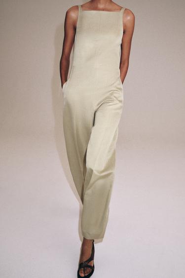 ZW COLLECTION JUMPSUIT WITH OPEN BACK - Beige by Zara