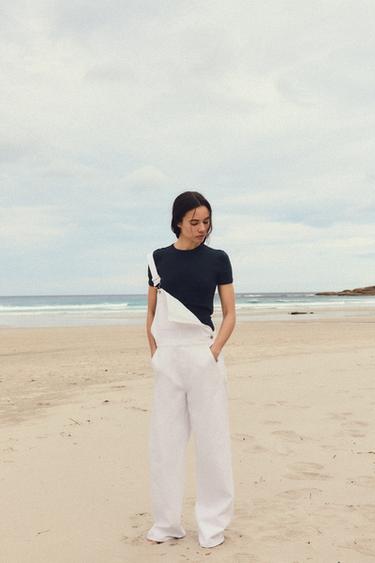 Zara MAJICA SA ŠAVOM POZADI – mornarsko plava