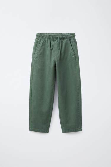 GERADE GESCHNITTENE HOSE MIT FISCHGRÄTMUSTER - Grün von Zara - Bild 0