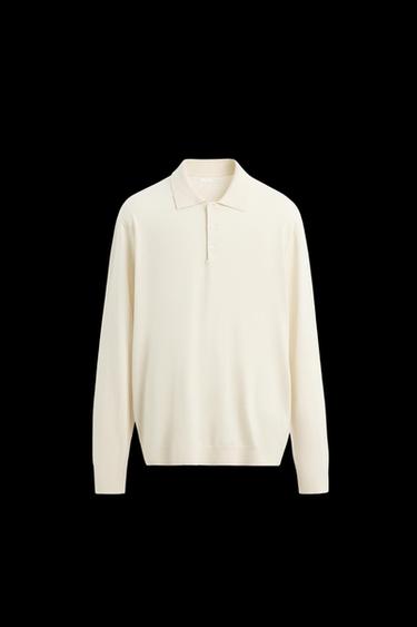 POLO PUNTO ALGODÓN - LYOCELL - Crudo / Beige de Zara - Imagen 0