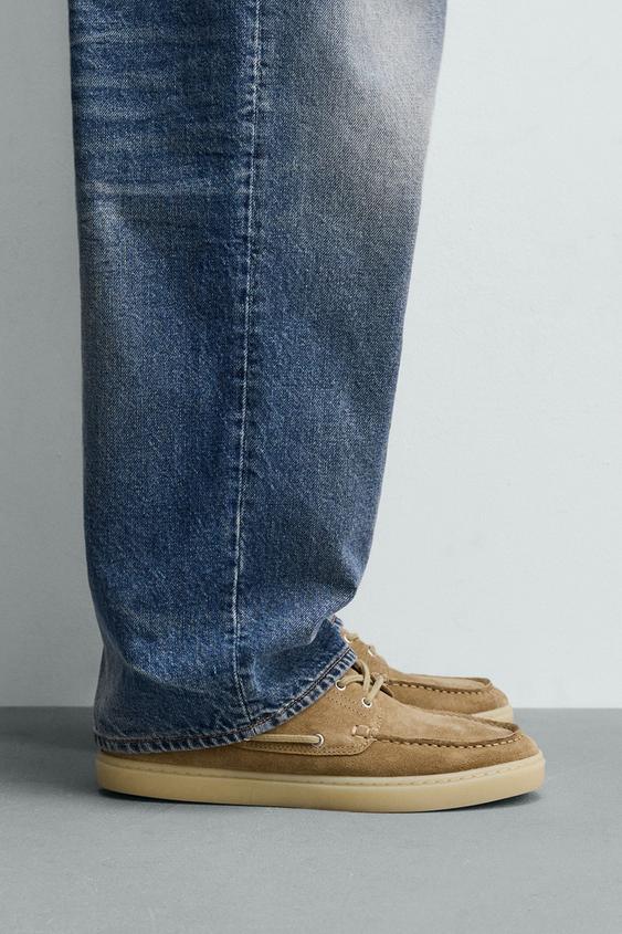 ZAPATO NÁUTICO PIEL - Beige de Zara - Imagen 0