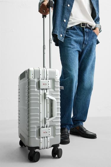 Zara TRAVEL SUITCASE - Silver - Image 0