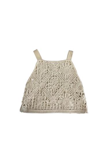 TOP DE TIRANTES BLANCO ESTILO CROCHET