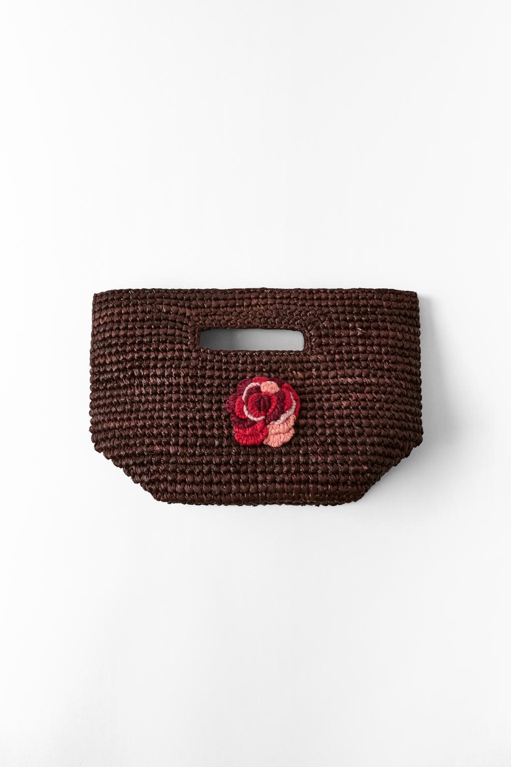 MINI RAFFIA CROCHET FLOWER BAG