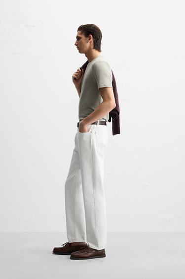 T-SHIRT BASIQUE SLIM FIT - Vison clair de Zara - Image 3