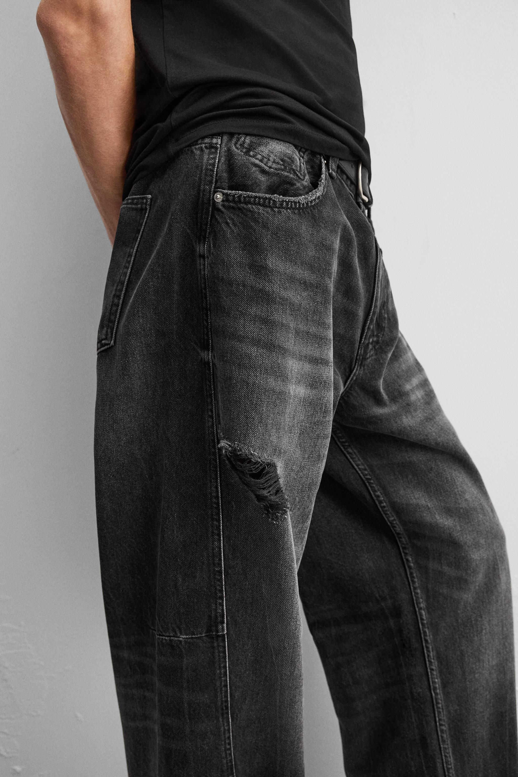 シームディテール バギー デニムパンツ - ブラック | ZARA Japan