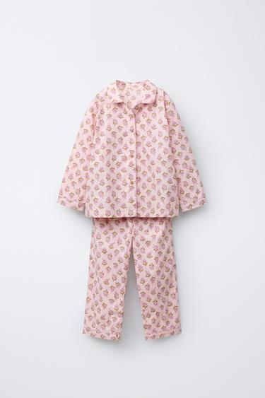 3-6 YEARS/ FLORAL SHIRT AND TROUSERS PYJAMAS - Pink by Zara