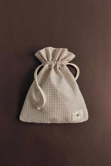 Zara PACK OF CHECKERED BAGS - Off White