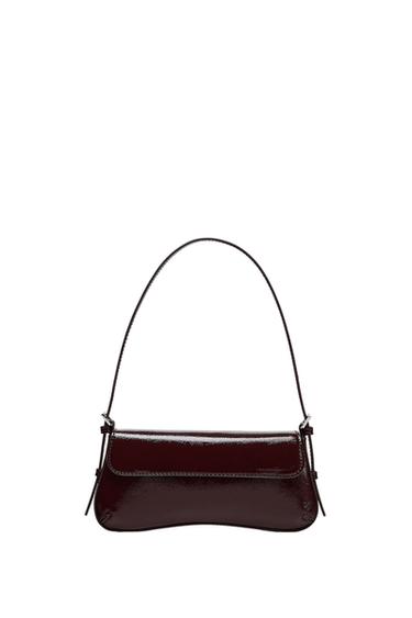 حقيبة كتف بقلاب - أحمر عنابي الخاص بـ Zara