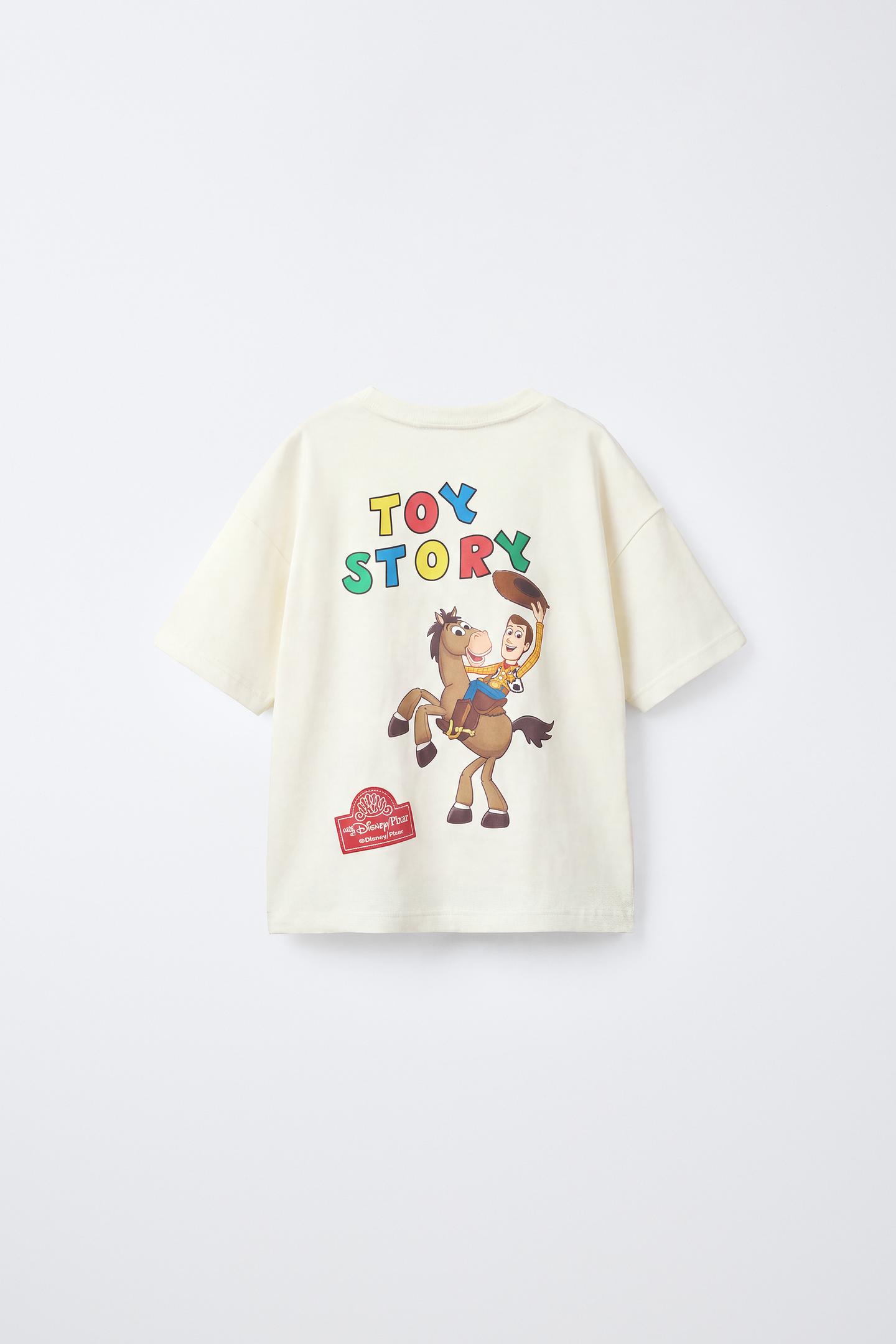 Детская футболка Zara Toy Story © Disney Pixar Printed, цвет: Устричный белый — фото 2